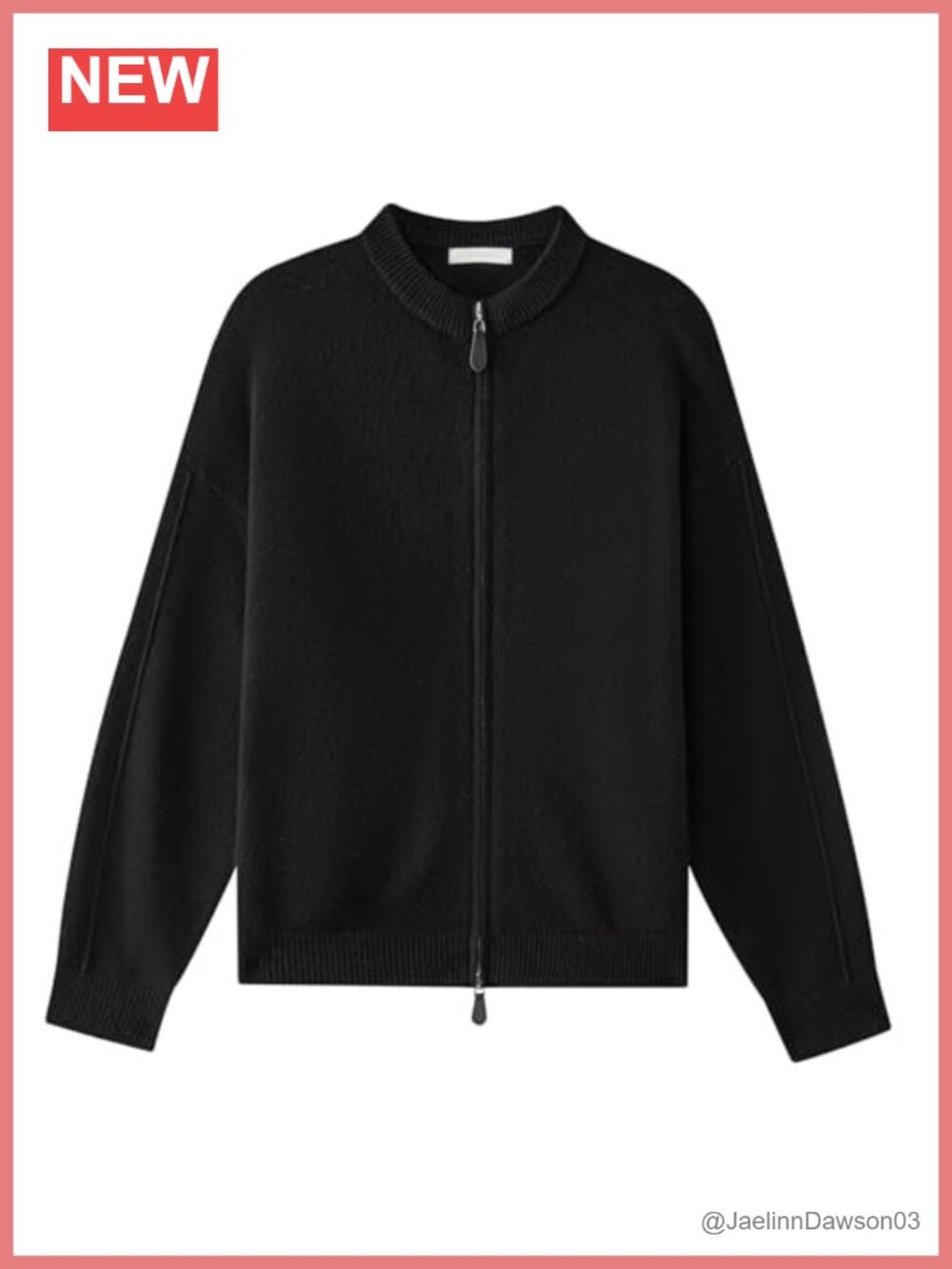 Merino Wool Zip Up Cardigan Sweater Hidden Two Way Zipper